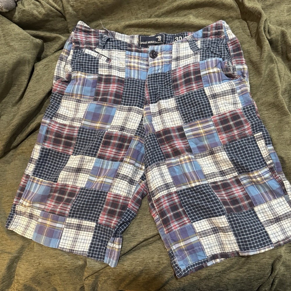 Duck Head Men's Multicolor Blue Plaid Shorts Size 30